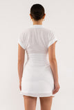 White Front Tie Dress