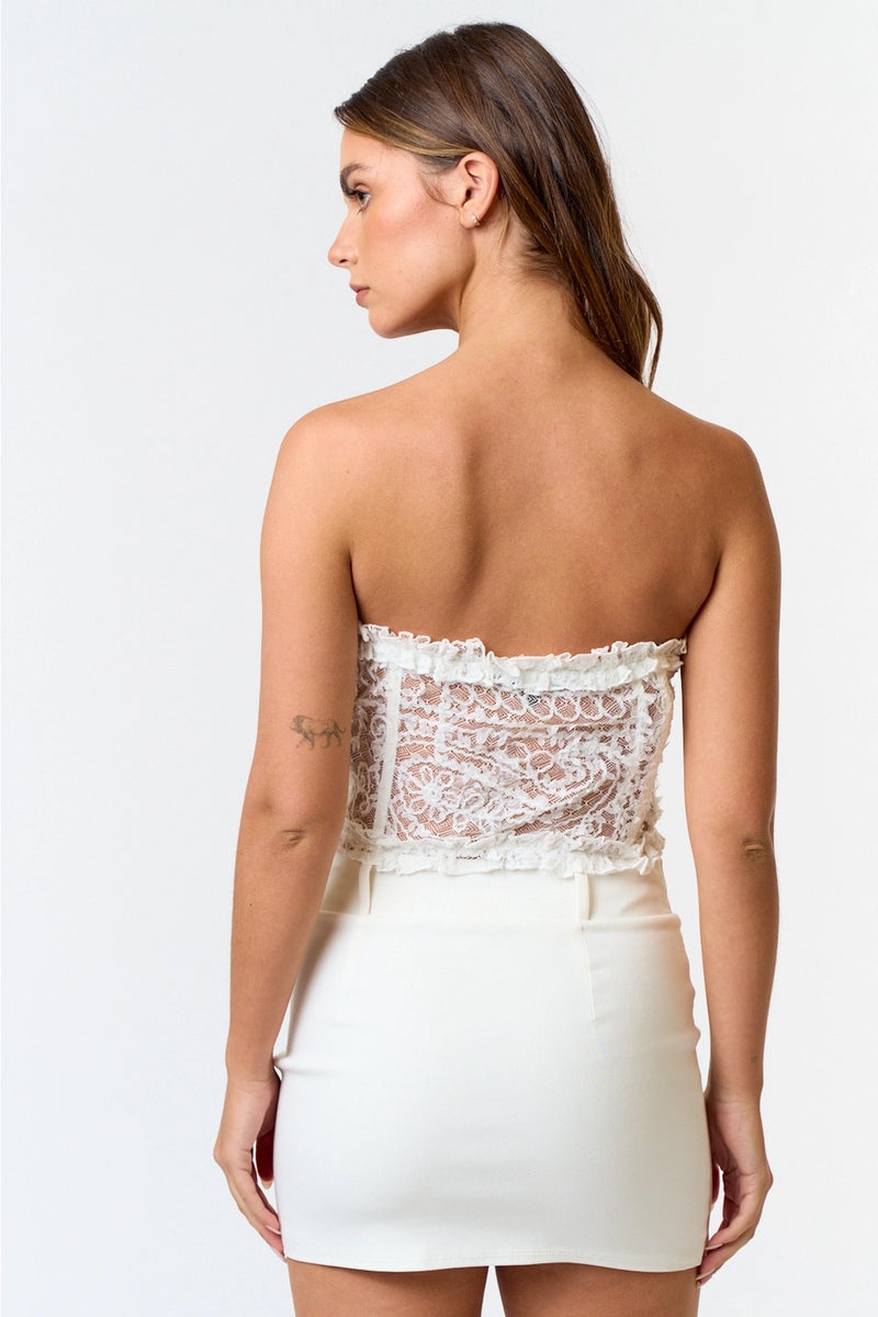 White Lace Bustier – Cheekie Boutique