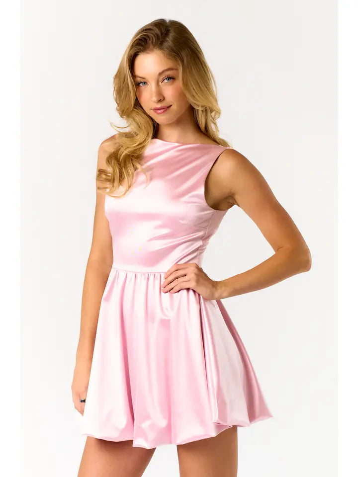 baggy dress pants men Pink Bubble Hem Dress