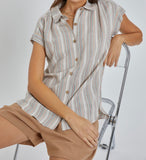 Beige Multi Striped Top