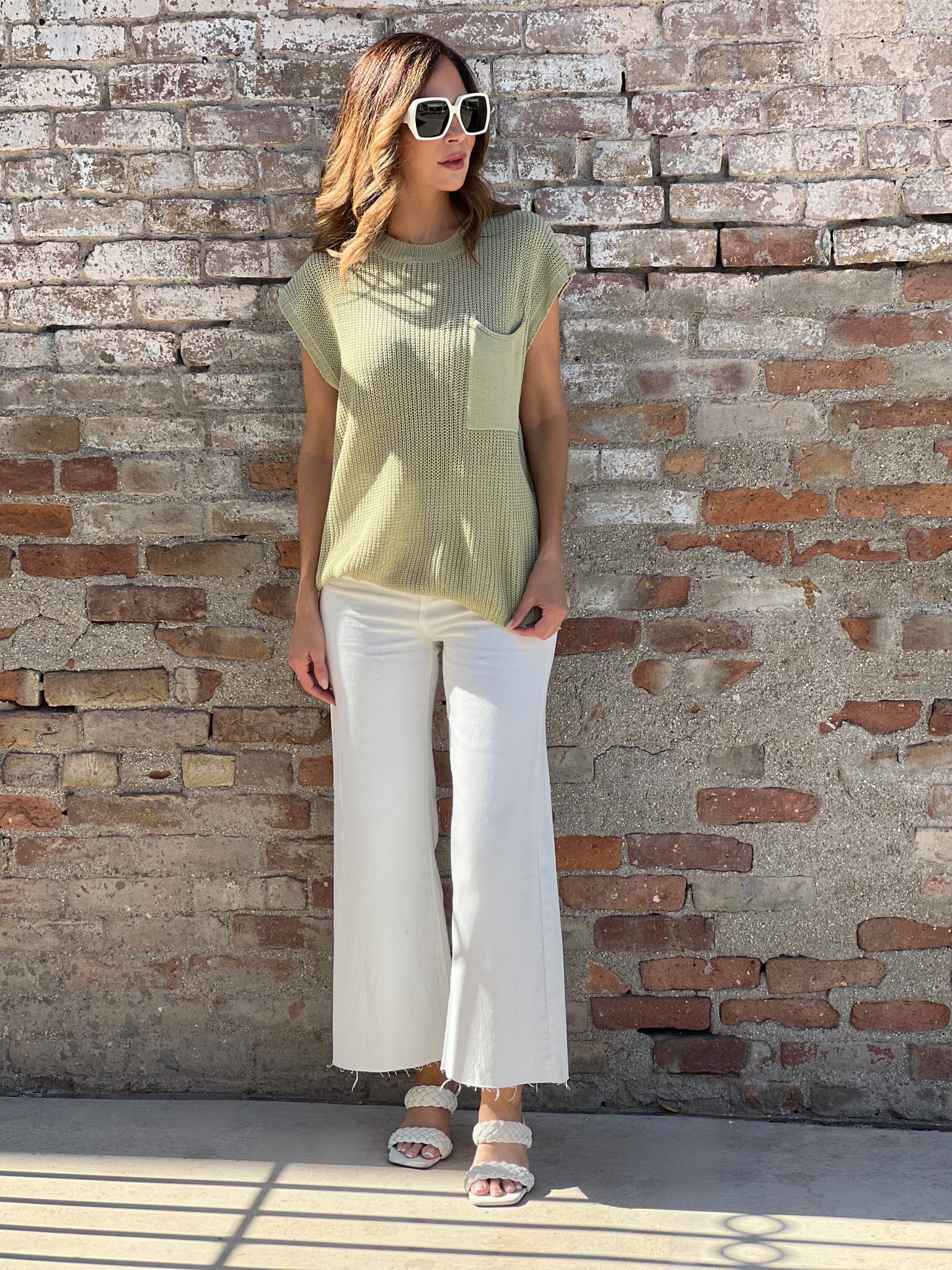 White Wide Leg Trousers