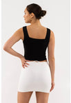Black Cropped Square Neck Tank