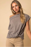 Off Shoulder Warm Gray Top