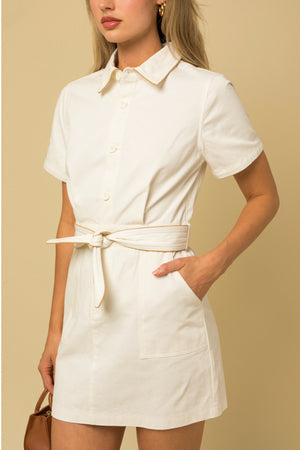 White Utility Dress