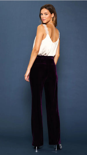 Purple Velvet Trouser Pants