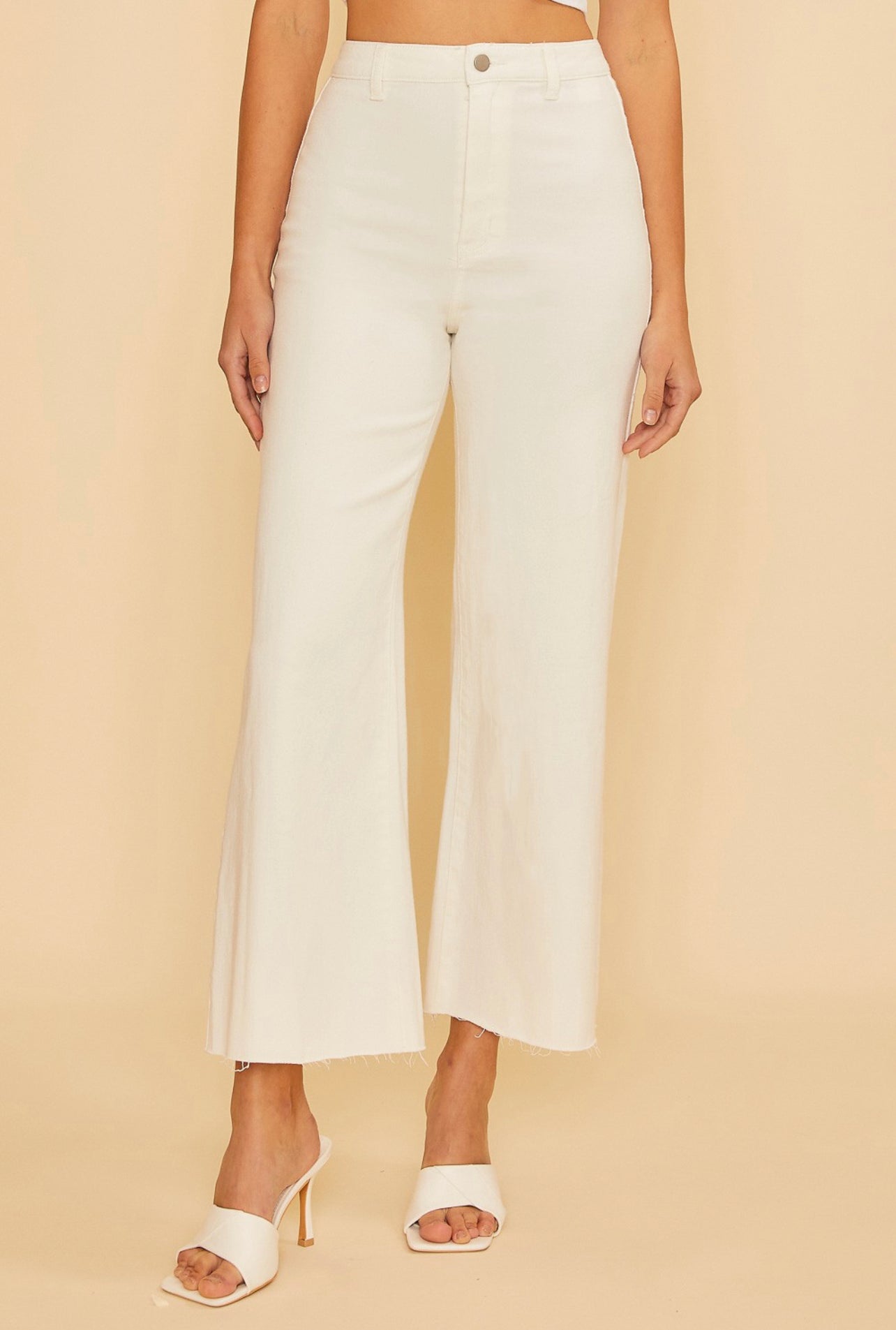 White Wide Leg Trousers