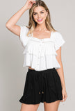 Off White Tiered Top