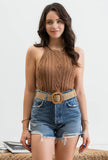 Mocha Cable Knit Tank