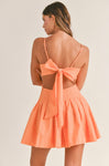 Pleated Orange Mini Dress