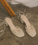 Celia Knotted Lace Up Cream