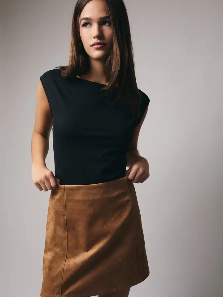 Black Boat Neck Bodysuit