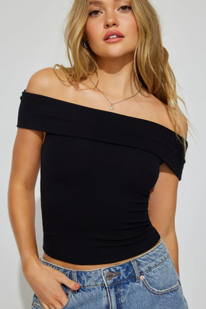 Ribbed  Off The Shoulder