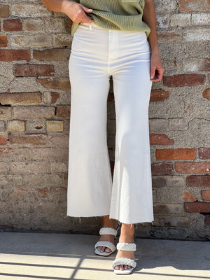 White Wide Leg Trousers