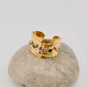 Colored Stone Gold Ring