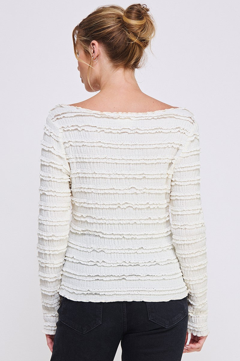 Creme Layered  Lace Top