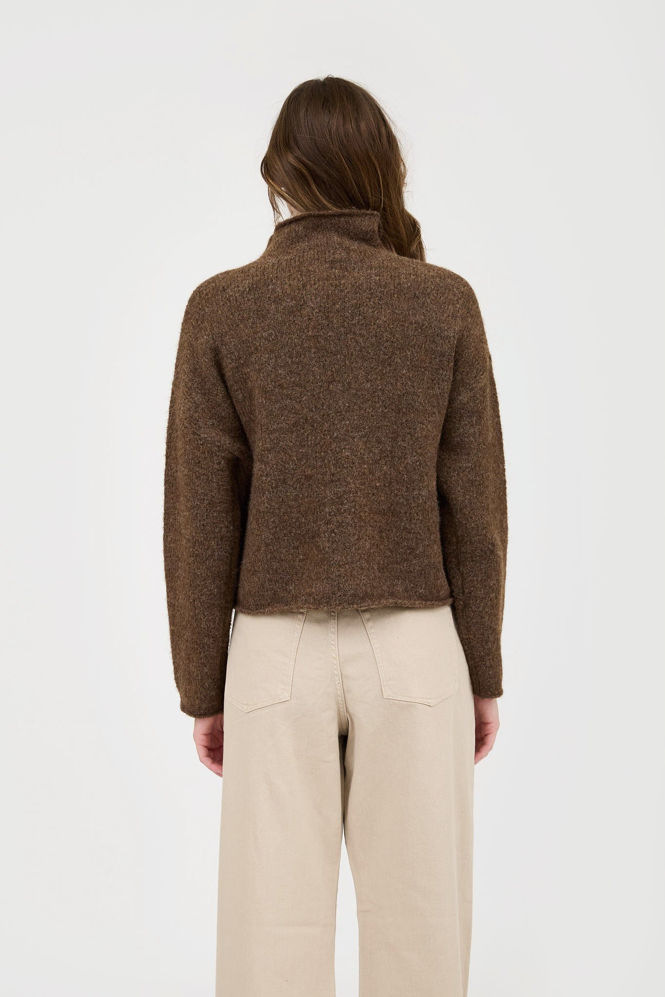 Dark Brown Turtleneck Sweater