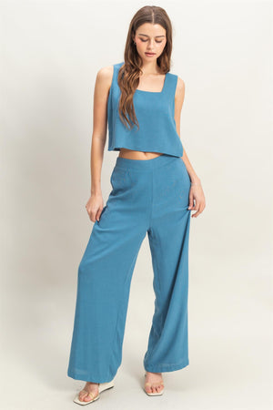 Coastal Crush Blue Linen Set