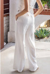 White High Waisted Linen Pants