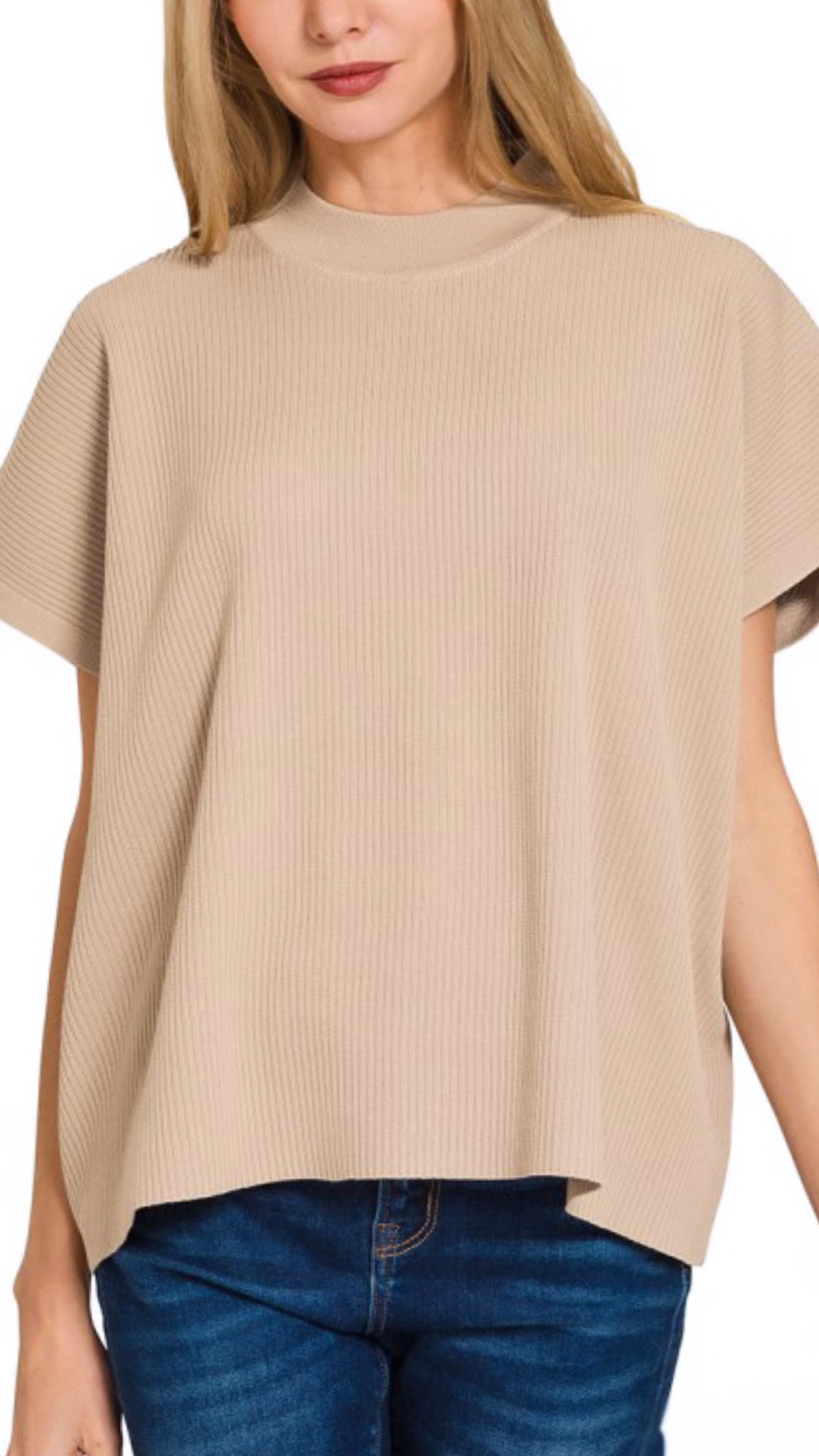 Light Mocha Boxy Knit