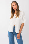 White Gauze Button Down