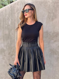 Black Cap Sleeve Fitted Top