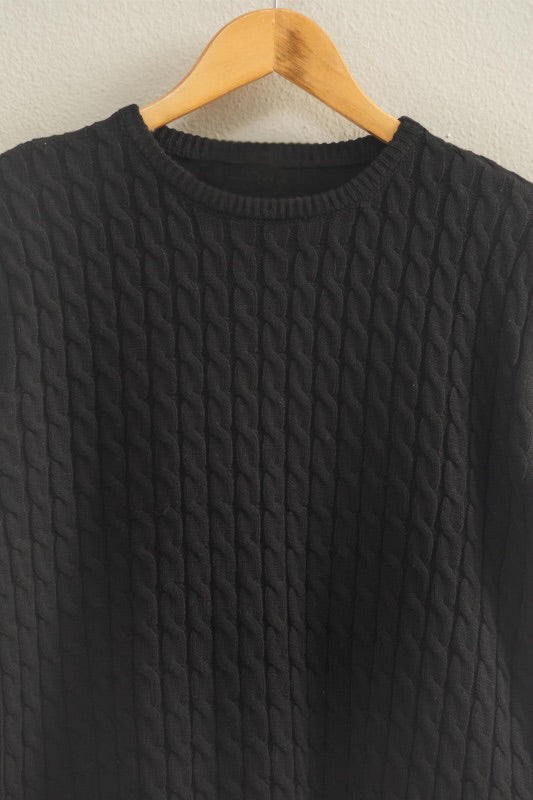 Black Cable Sweater