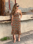 Green Floral Midi Dress