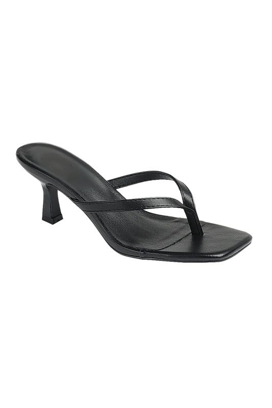 Black Thong Kitten Heel