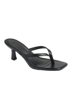 Black Thong Kitten Heel