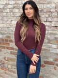 Merlot Turtleneck Knit Top