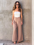 Mocha Pleated High Waisted Pants