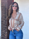 Aztec Striped Button Down