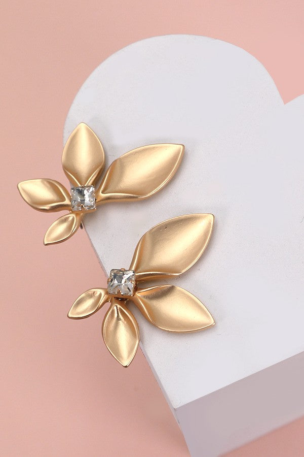 Flower Rhinestone Earrings