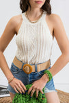 Cream Cable Knit Tank