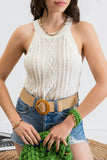 Cream Cable Knit Tank