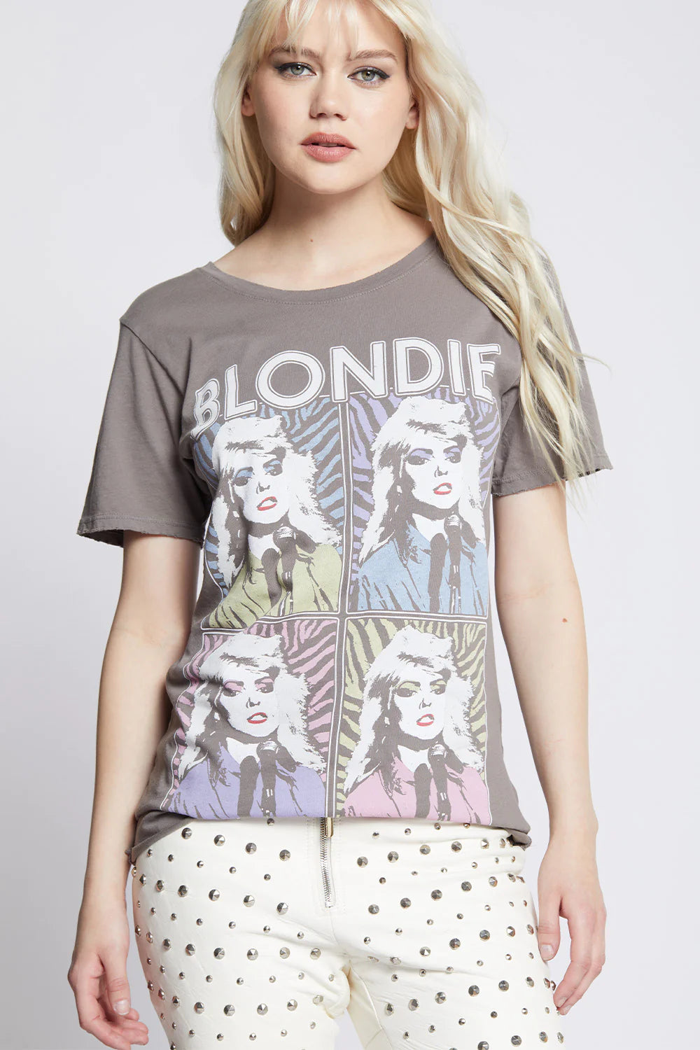 Blondie Portrait Zebra Print Boyfriend T-shirt