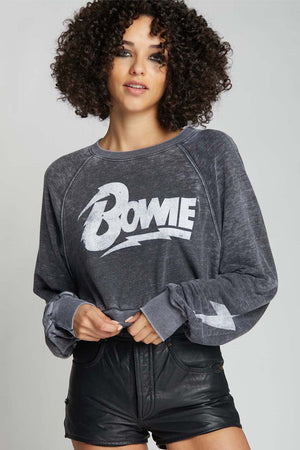 Edgy Bowie Strike Cropped Sweatshirt