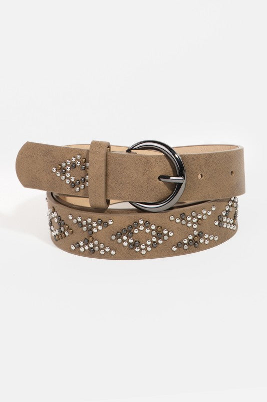 Taupe Studded Belt