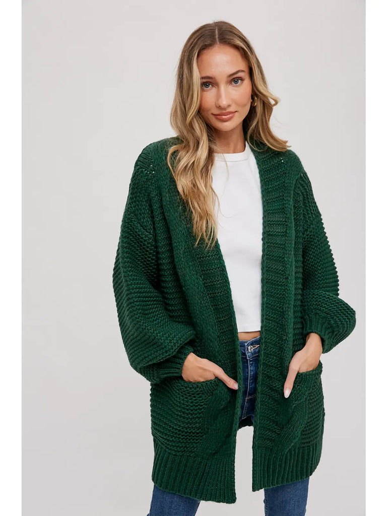 Forest green long cardigan hot sale