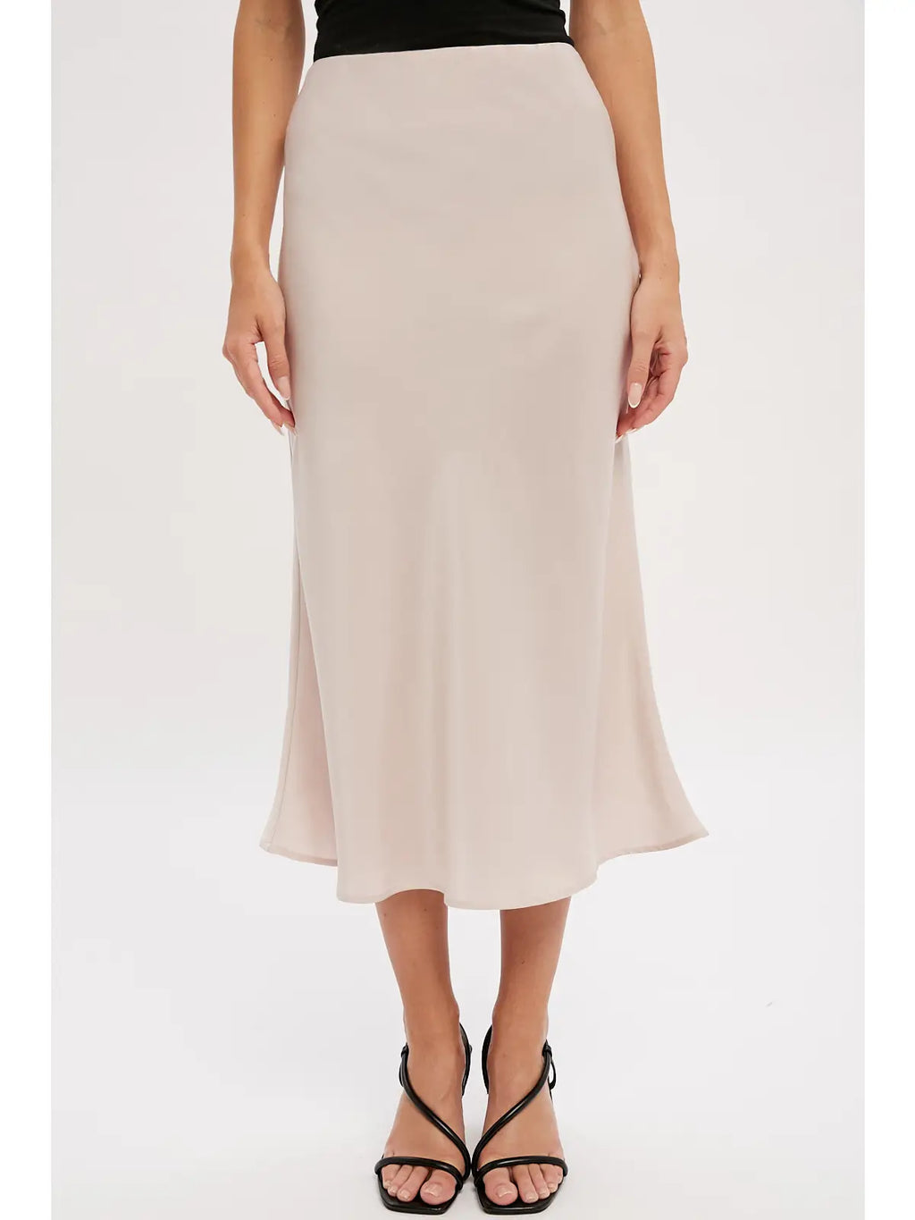 Pearl Satin Midi Skirt