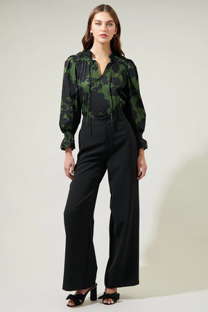 Night Moss Floral Blouse