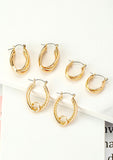 Brass Trio Twisted Hoop Set
