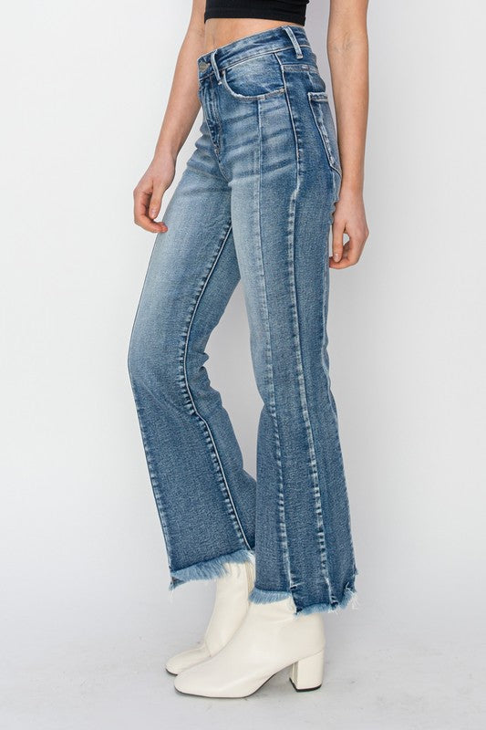 High Rise Ankle Flare Jeans