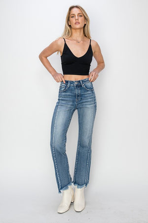 High Rise Ankle Flare Jeans