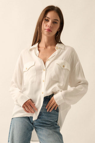 White Front Pocketed Top