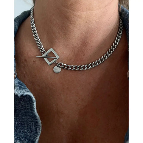 Maeve Cuban Chain Necklace - Silver