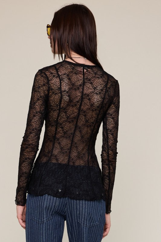 Eloise Black Lace Top