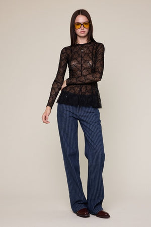 Eloise Black Lace Top