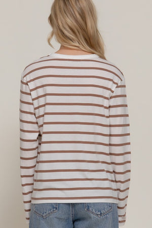 Tan Striped Long Sleeve