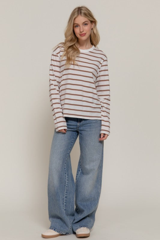 Tan Striped Long Sleeve